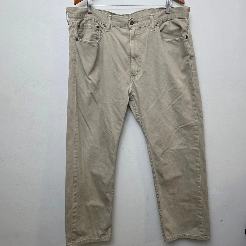 Levi's 505 Regular Fit Pants Mens 40x30 Tan Khaki Straight Leg‎ Cotton